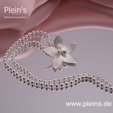 Blumen Anhänger Silber, Blüte Jasmin